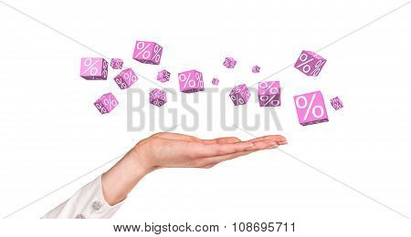 Discount boxes with percents.