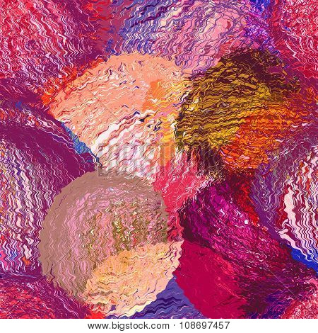 Abstract Background With Grunge Tangled Wavy Colorful Knitting Clews