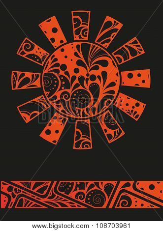 Abstract Graffiti Sun Design Template Or Background