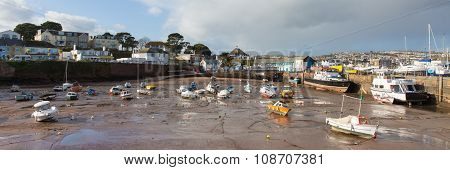 Paignton harbour Devon England near tourist destination of Torquay panorama