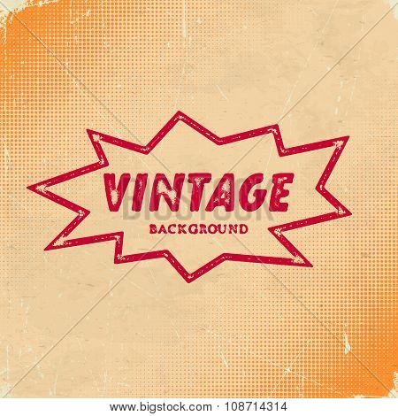 Old scratched card with halftone gradient