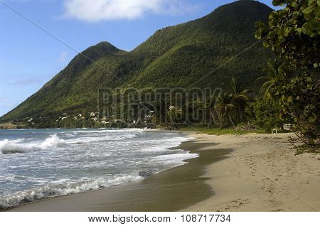 The Coast Of  Le Diamant In Martinique