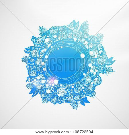Sky blue Xmas wreath