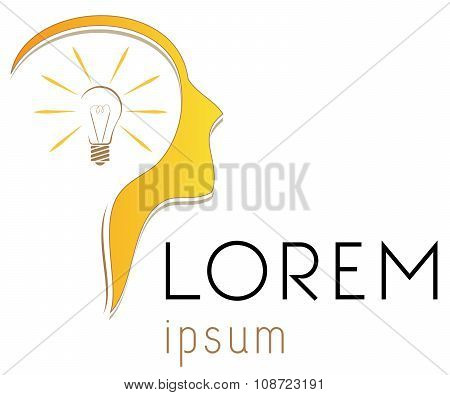 Logo template human having idea