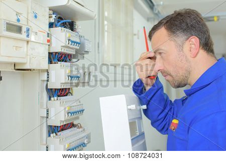 Electrician on a job