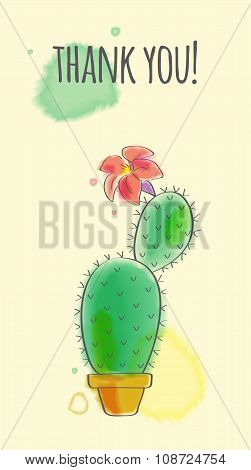 Postcard With Cactus