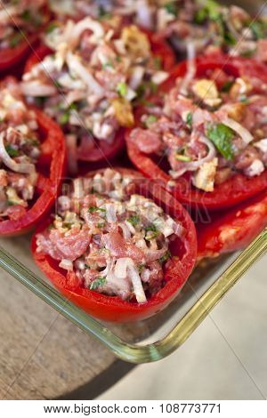 Stuffed Tomatoes On A Plate