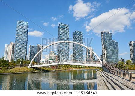 Songdo, Korea - September 07, 2015: Songdo International Business District
