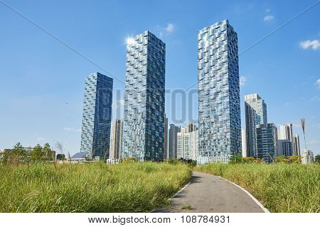 Songdo, Korea - September 07, 2015: Songdo International Business District