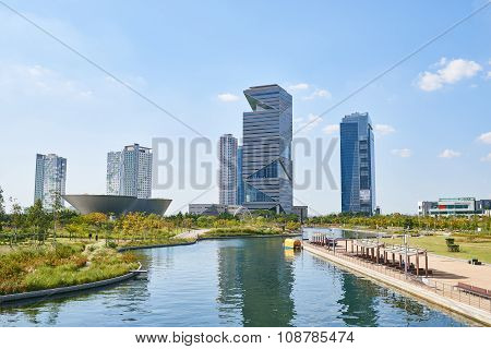 Songdo, Korea - September 07, 2015: Songdo International Business District