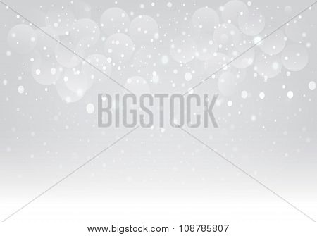 Blue Snow Bokeh Background. Vector Eps10.
