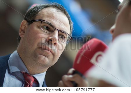 VALENCIA, SPAIN - NOVEMBER 18th: Calero during Eurocup between Valencia Basket Club and Sluc Nancy at Fonteta Stadium on November 18, 2015 in Valencia, Spain