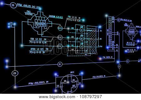 Engineering industrial electrical scheme