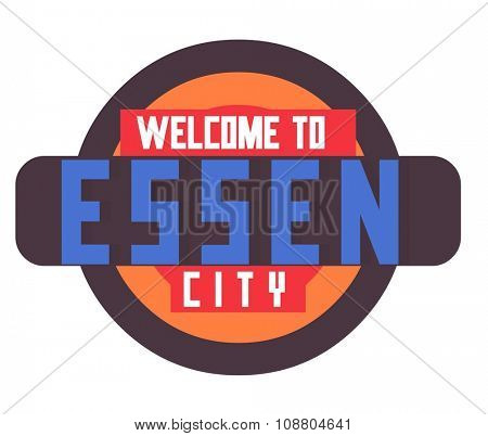 Essen in germany is Beautiful city to visit on holiday, vector cartoon illustration