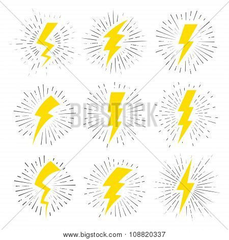 Vintage Lightning Bolt Signs.