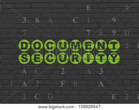 Protection concept: Document Security on wall background