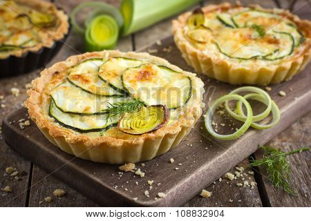 Tart With Zuccini, Leek And Cheese