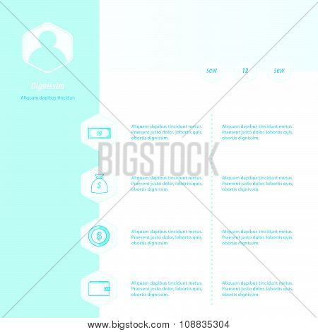 Timeline Infographic Design Bule Color