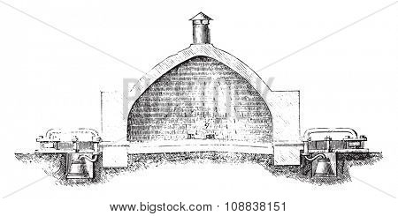 Furnace Schwartz, vintage engraved illustration. Industrial encyclopedia E.-O. Lami - 1875.