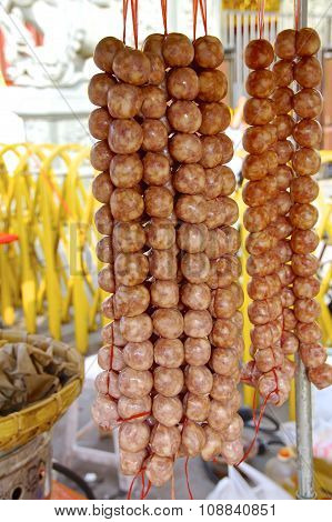 The close view of sausage