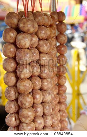 The close view of sausage