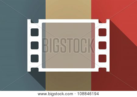 Long Shadow Flag Of France Vector Icon With A Film Photogram