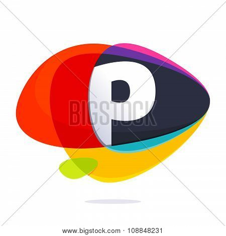 P Letter With Ellipses Intersection Logo.