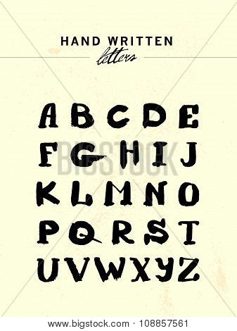Vector hand written letters.