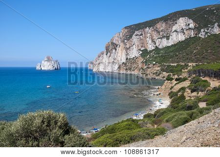 Pan Di Zucchero Rocks In The Sea And Masua's Sea Stack (nedida), Sardinia. Daily