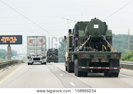 Military Vehicles On The Road