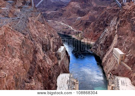 View of Hoover Dam, concrete arch-gravity dam in the Black Canyon of the Colorado River between Nevada and Arizona states, USA
** Note: Visible grain at 100%, best at smaller sizes