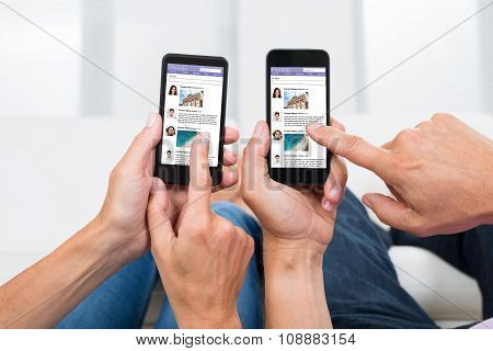 Two People Chatting On Social Networking Site
