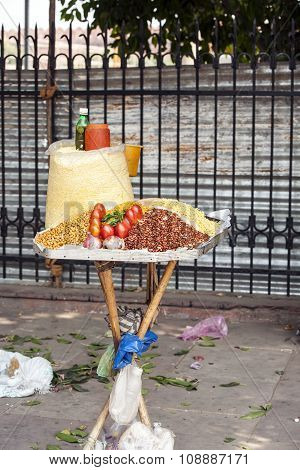 Market Selling Oriental Ingredients On The Street