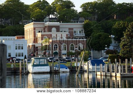 Boats Docked at Marina