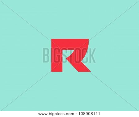 Abstract letter R logo. Universal color arrow, cursor vector icon.