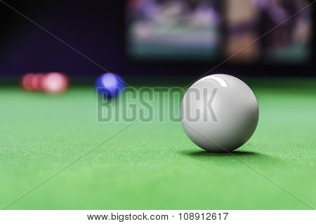 Snooker Ball On Snooker Table