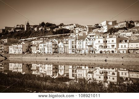 View Of City Alcacer Do Sal Near The River Sado In Portugal