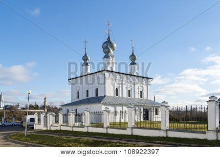 Suzdal, Russia -06.11.2015. Petropavlovskaya Church in Suzdal was built at 1694. Golden Ring of Russ