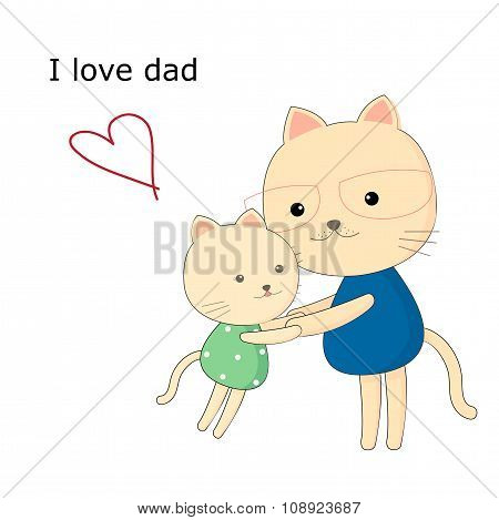 Greeting card for dad with cute animals