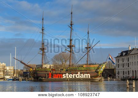 Historic Cargo Schip The Amsterdam