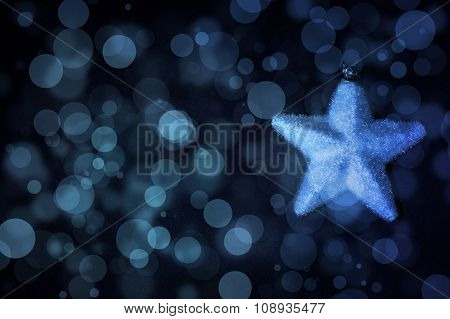 Fabric christmas star with snowflakes