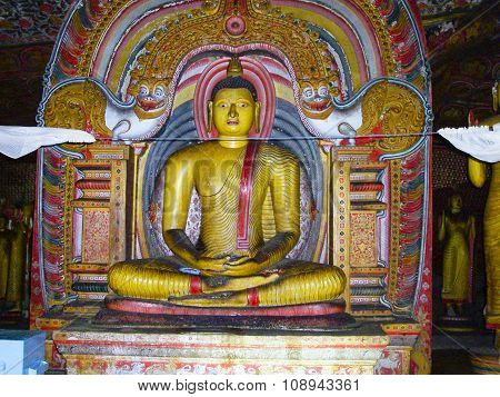 Inside Of Rock Temple In Dambulla, Sri Lanka.