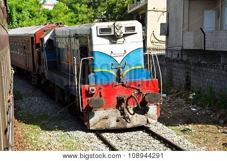 Diesel Train Of The Scenic Mountain Track In Sri Lanka
