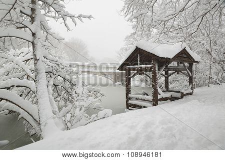 Central Park Bow Bridge After Heavy Snow, New York City