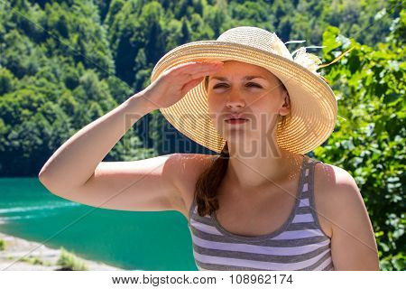 Young tourist looking for something