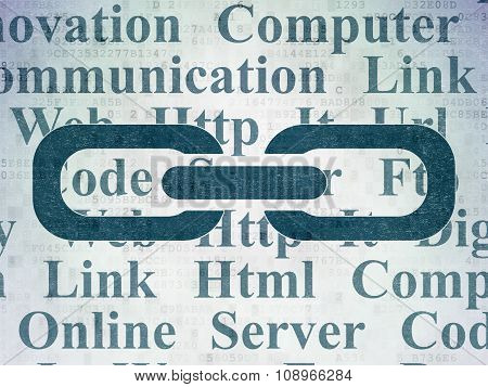 Web design concept: Link on Digital Paper background