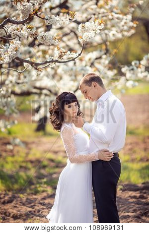 Bride and groom on their wedding day