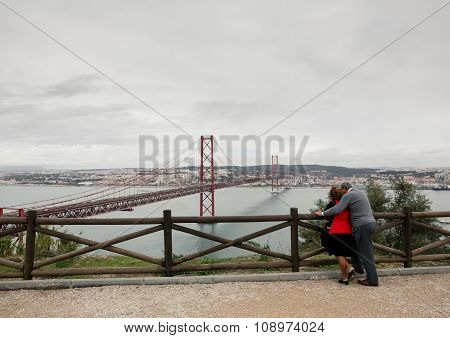 Couple enjoying view