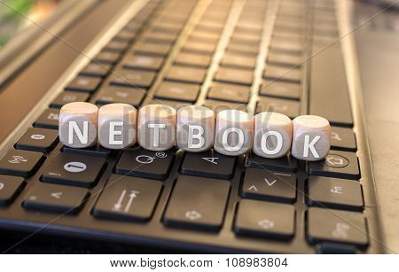 Cubes With NETBOOK Letters On A Netbook Keyboard