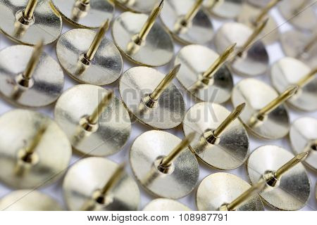A Wall Of Thumbtacks In A White Box - Crooked Angle